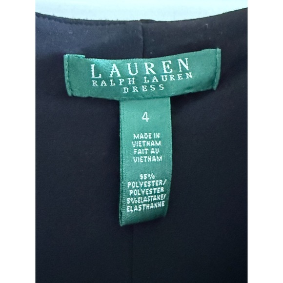 Lauren Ralph Lauren Dress Women Size 4 Black Sleeveless Drape Neck Quiet Luxury - Picture 3 of 3